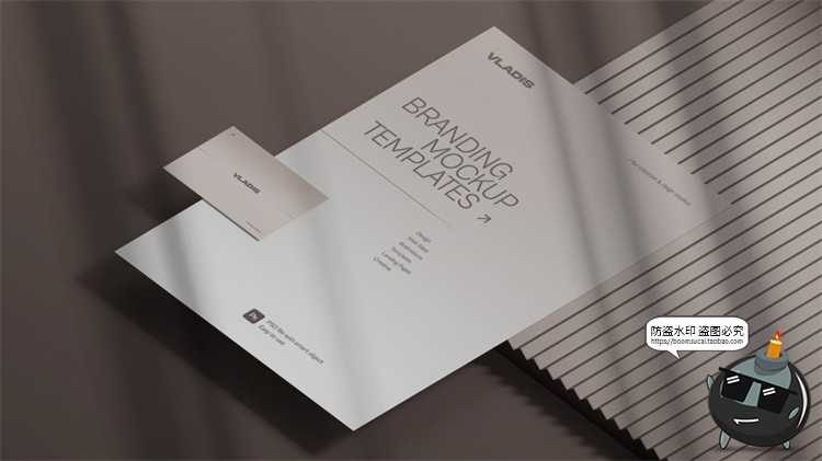 图片[2]-商务品牌VI提案办公文具A4纸名片笔记簿展示贴图PSD模板样机素材-设计猿