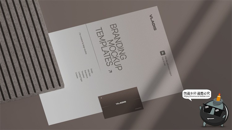 图片[3]-商务品牌VI提案办公文具A4纸名片笔记簿展示贴图PSD模板样机素材-设计猿