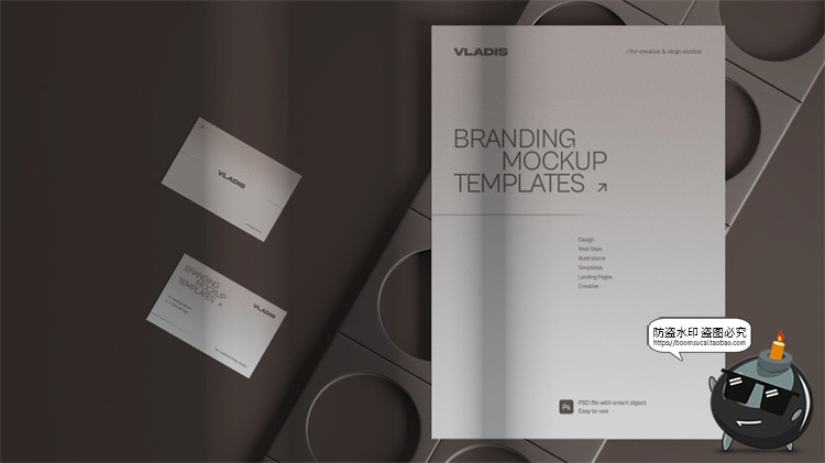 图片[4]-商务品牌VI提案办公文具A4纸名片笔记簿展示贴图PSD模板样机素材-设计猿