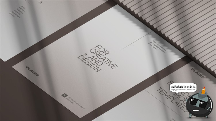 图片[6]-商务品牌VI提案办公文具A4纸名片笔记簿展示贴图PSD模板样机素材-设计猿