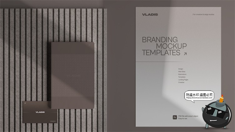 图片[8]-商务品牌VI提案办公文具A4纸名片笔记簿展示贴图PSD模板样机素材-设计猿