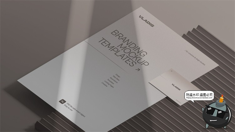 图片[16]-商务品牌VI提案办公文具A4纸名片笔记簿展示贴图PSD模板样机素材-设计猿