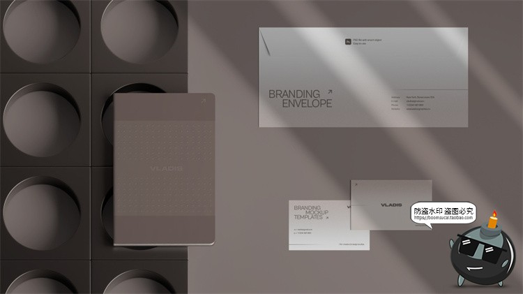 图片[18]-商务品牌VI提案办公文具A4纸名片笔记簿展示贴图PSD模板样机素材-设计猿