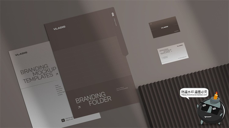 图片[19]-商务品牌VI提案办公文具A4纸名片笔记簿展示贴图PSD模板样机素材-设计猿