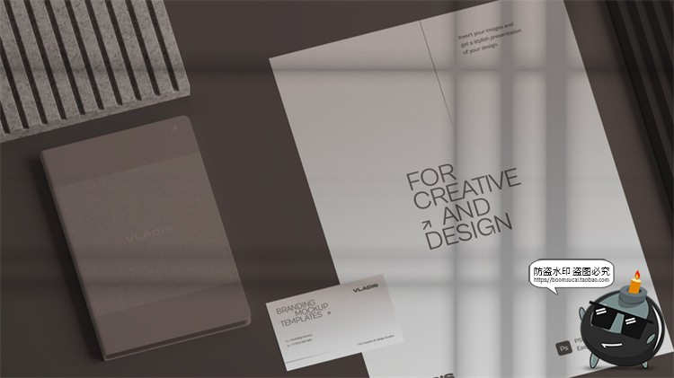 图片[20]-商务品牌VI提案办公文具A4纸名片笔记簿展示贴图PSD模板样机素材-设计猿