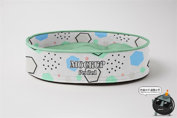 图片[2]-宠物用品猫窝狗窝睡窝logo印花效果图vi提案展示贴图样机PSD素材-设计猿