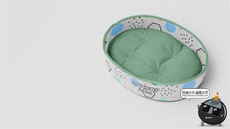 图片[3]-宠物用品猫窝狗窝睡窝logo印花效果图vi提案展示贴图样机PSD素材-设计猿