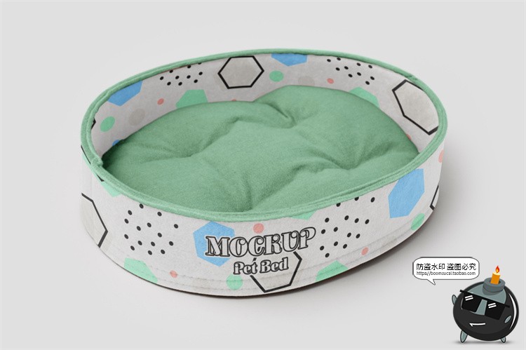 图片[4]-宠物用品猫窝狗窝睡窝logo印花效果图vi提案展示贴图样机PSD素材-设计猿