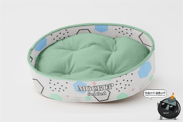 图片[5]-宠物用品猫窝狗窝睡窝logo印花效果图vi提案展示贴图样机PSD素材-设计猿