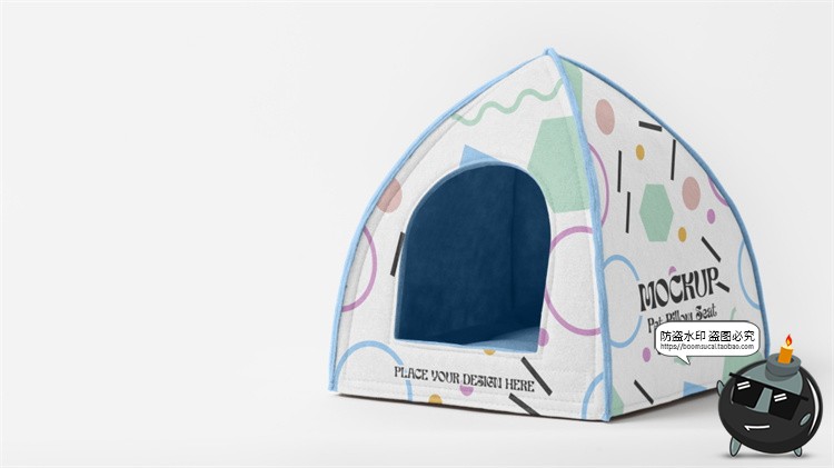 图片[9]-宠物用品猫窝狗窝睡窝logo印花效果图vi提案展示贴图样机PSD素材-设计猿