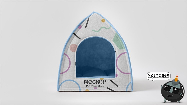 图片[10]-宠物用品猫窝狗窝睡窝logo印花效果图vi提案展示贴图样机PSD素材-设计猿