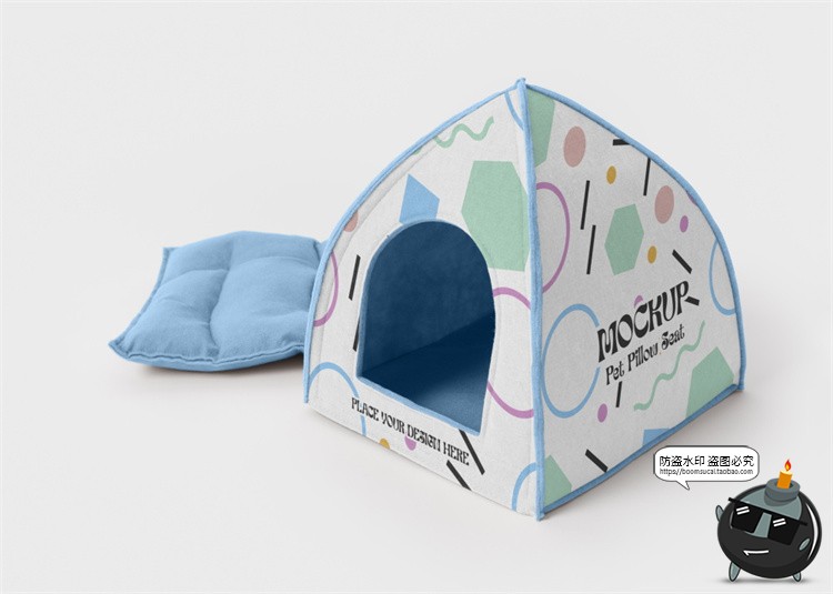 图片[11]-宠物用品猫窝狗窝睡窝logo印花效果图vi提案展示贴图样机PSD素材-设计猿