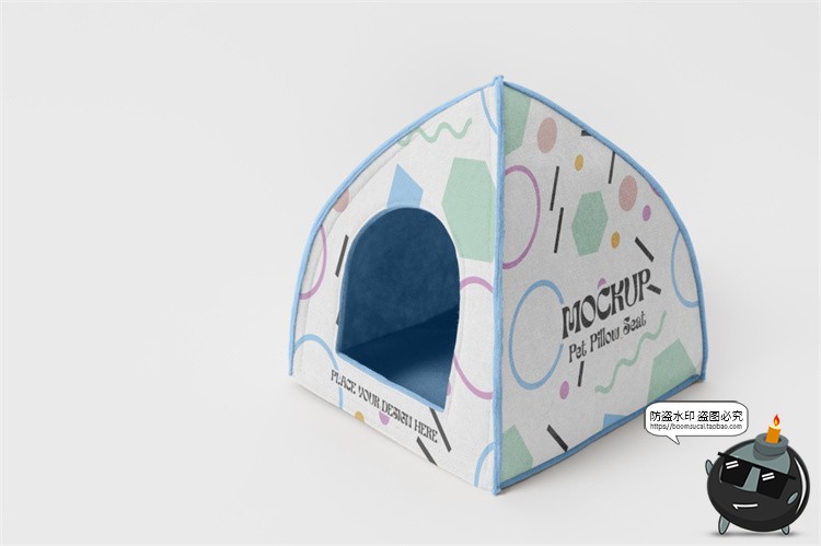 图片[14]-宠物用品猫窝狗窝睡窝logo印花效果图vi提案展示贴图样机PSD素材-设计猿