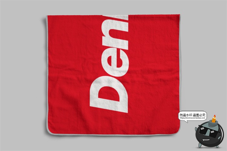 图片[3]-纯棉包边运动毛巾抹布浴巾长条印花图案展示贴图样机PSD模板素材-设计猿