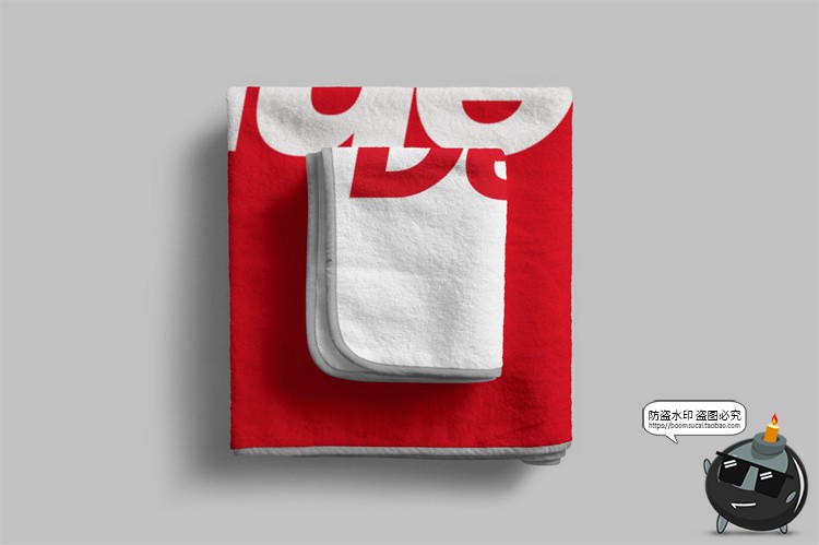 图片[4]-纯棉包边运动毛巾抹布浴巾长条印花图案展示贴图样机PSD模板素材-设计猿