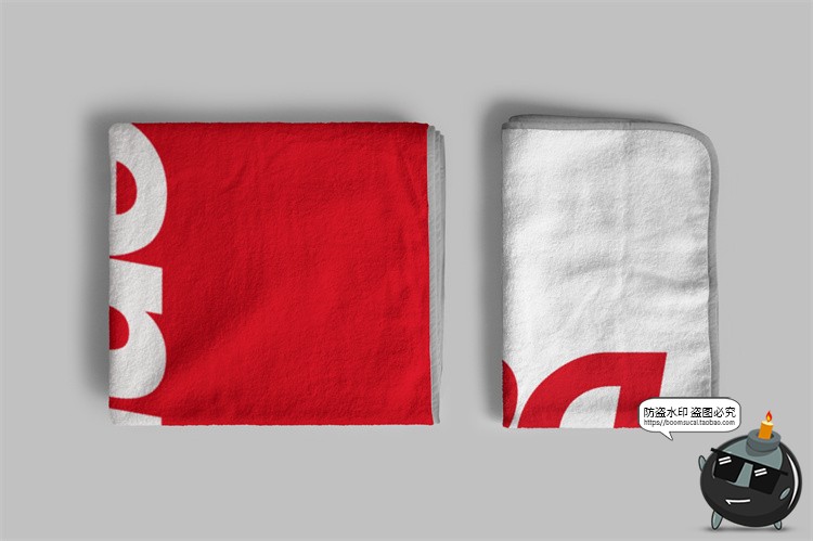 图片[8]-纯棉包边运动毛巾抹布浴巾长条印花图案展示贴图样机PSD模板素材-设计猿