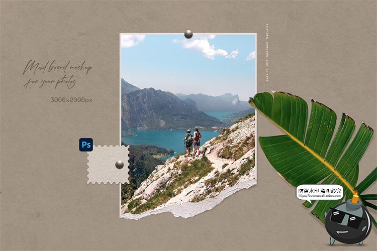 图片[8]-拍立得情绪版照片相片相纸撕纸边缘样机贴图效果展示PSD模板素材-设计猿