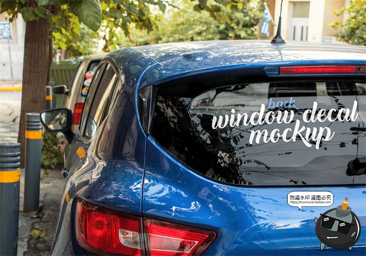图片[3]-汽车车窗玻璃贴纸贴花图案外观效果展示贴图样机PSD模板PS素材-设计猿