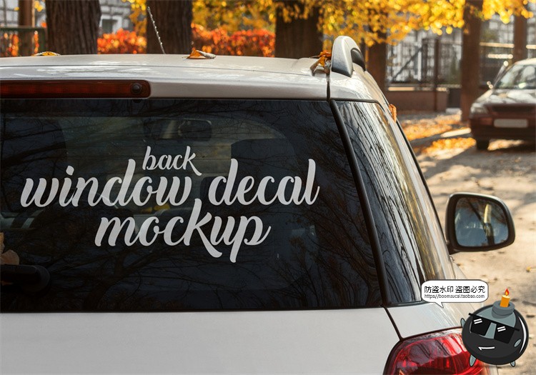 图片[4]-汽车车窗玻璃贴纸贴花图案外观效果展示贴图样机PSD模板PS素材-设计猿