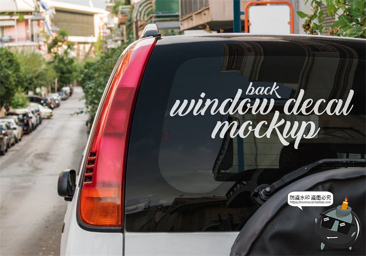 图片[5]-汽车车窗玻璃贴纸贴花图案外观效果展示贴图样机PSD模板PS素材-设计猿