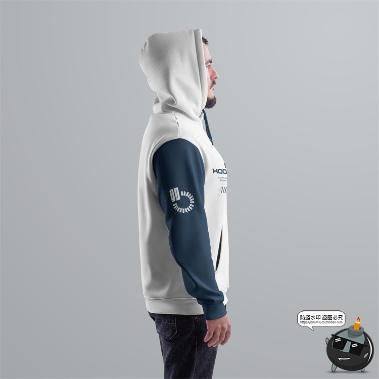 图片[2]-大码Oversize潮牌连帽卫衣带帽模特展示效果帽衫服装样机PSD素材-设计猿