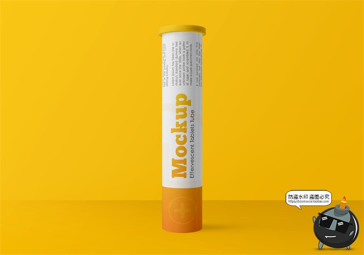 图片[2]-管装泡腾片气泡片条形圆柱体品牌包装外观贴图样机PSD模板PS素材-设计猿