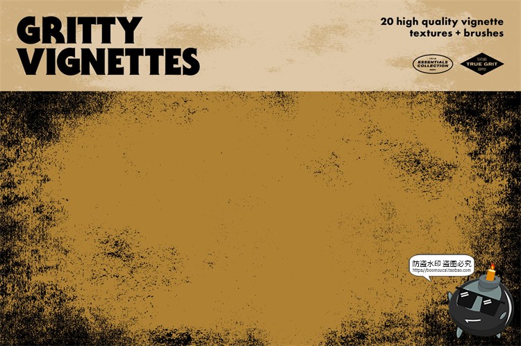 图片[1]-潮流复古粗糙半色调打印油墨喷涂底纹背景叠加后期合成TIF素材-设计猿