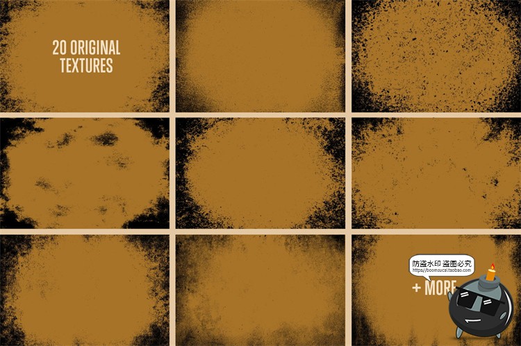 图片[2]-潮流复古粗糙半色调打印油墨喷涂底纹背景叠加后期合成TIF素材-设计猿