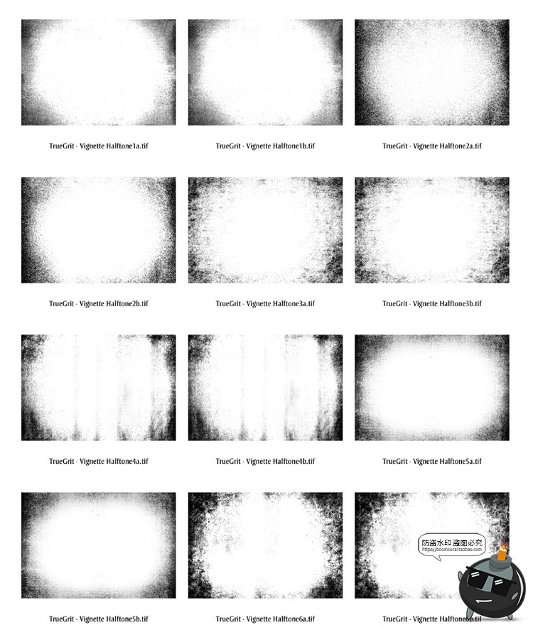 图片[4]-潮流复古粗糙半色调打印油墨喷涂底纹背景叠加后期合成TIF素材-设计猿