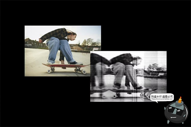 图片[6]-潮流复古单色黑白影印故障风拉伸扭曲图滤镜样机特效PSD模板素材-设计猿