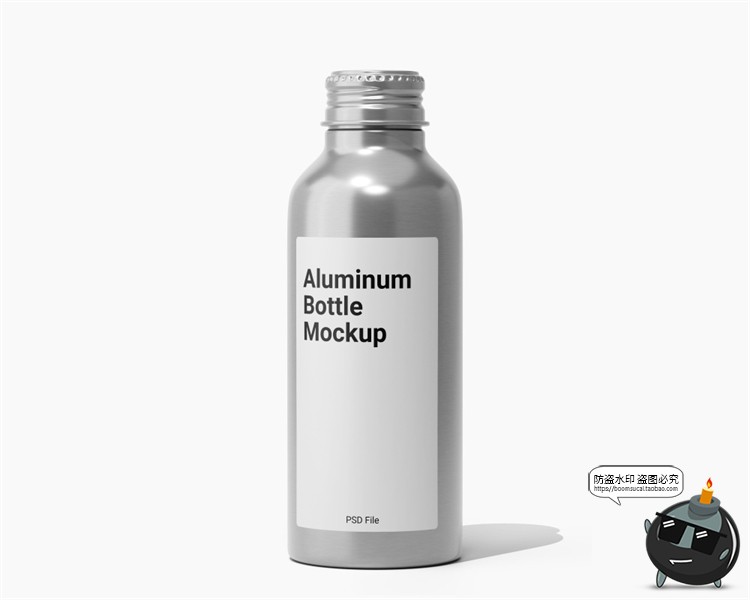 图片[2]-金属铝瓶潮牌饮料茶饮品牌保温杯包装设计贴图样机PSD模板PS素材-设计猿