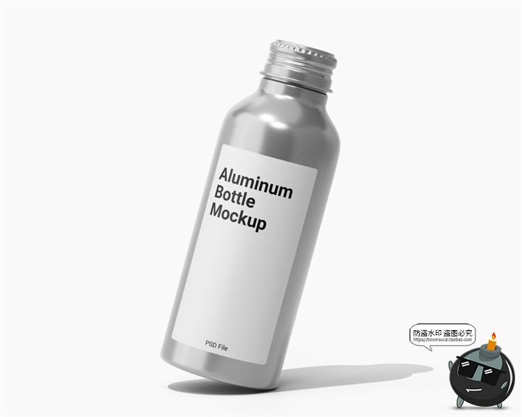 图片[3]-金属铝瓶潮牌饮料茶饮品牌保温杯包装设计贴图样机PSD模板PS素材-设计猿