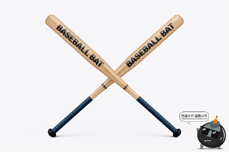 图片[5]-木质棒球棒木棍模型品牌logo标识智能贴图样机展示PSD模板PS素材-设计猿