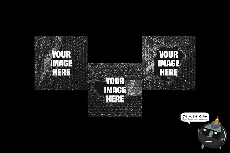 图片[2]-潮流撕裂破损气泡塑料袋叠加效果图片后期特效滤镜样机模板PS素材-设计猿