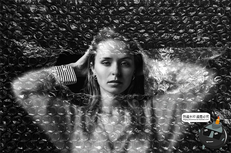 图片[5]-潮流撕裂破损气泡塑料袋叠加效果图片后期特效滤镜样机模板PS素材-设计猿