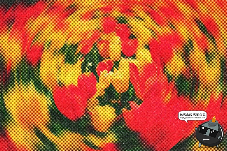 图片[4]-潮流旋转旋涡迷幻复古扭曲半调颗粒照片滤镜样机特效模板PSD素材-设计猿