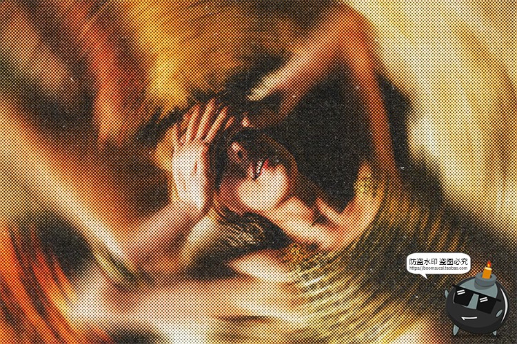 图片[6]-潮流旋转旋涡迷幻复古扭曲半调颗粒照片滤镜样机特效模板PSD素材-设计猿