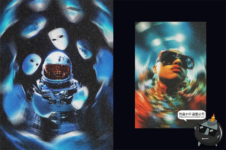 图片[7]-潮流旋转旋涡迷幻复古扭曲半调颗粒照片滤镜样机特效模板PSD素材-设计猿