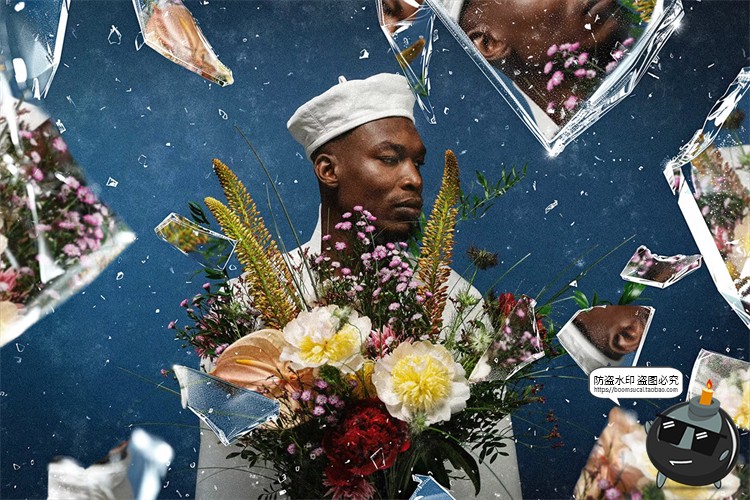 图片[5]-创意时尚潮流碎玻璃颗粒破裂爆炸飞溅图像照片特效样机海报PS素材-设计猿