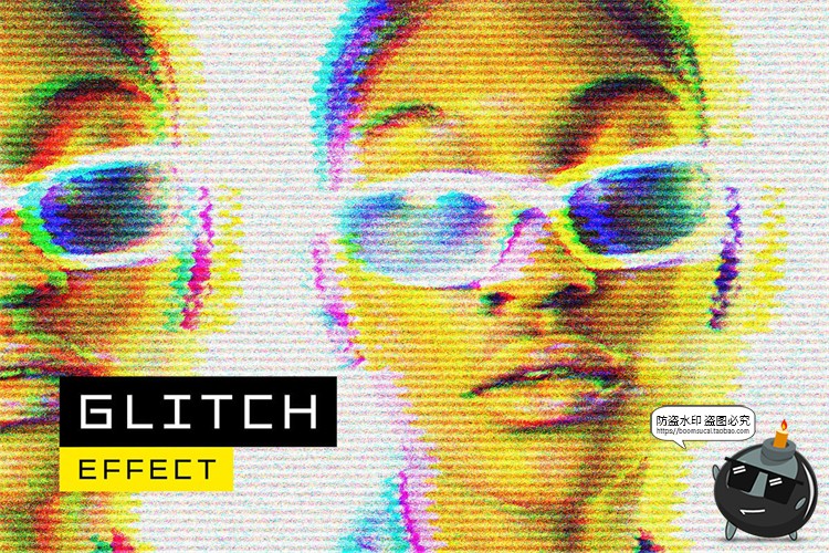 图片[1]-复古VHS故障照片图像电视信号图片抖动失真特效样机PSD模板素材-设计猿