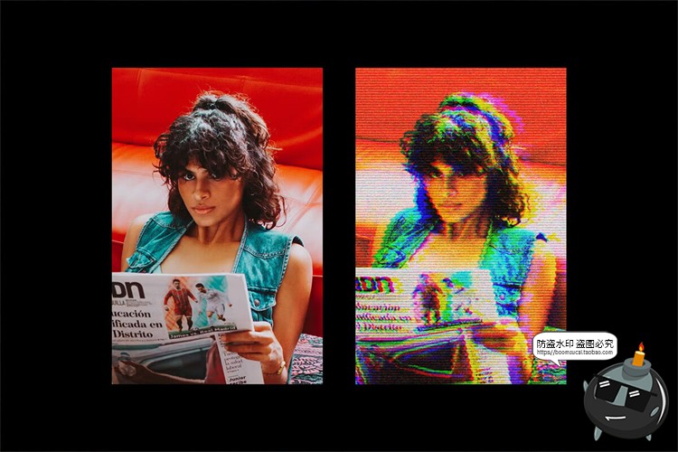 图片[2]-复古VHS故障照片图像电视信号图片抖动失真特效样机PSD模板素材-设计猿