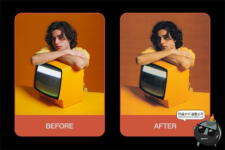 图片[5]-潮流复古人物图片做旧颗粒噪点杂志照片效果滤镜样机PSD模板素材-设计猿