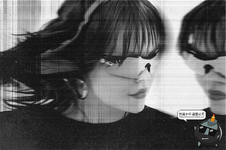 图片[2]-黑白照片图像扫描打印影印失真抖动故障扭曲特效样机PSD模板素材-设计猿