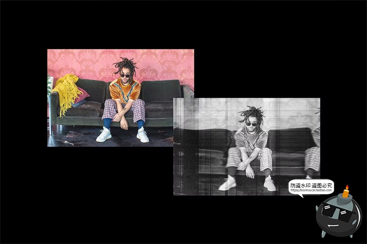 图片[3]-黑白照片图像扫描打印影印失真抖动故障扭曲特效样机PSD模板素材-设计猿