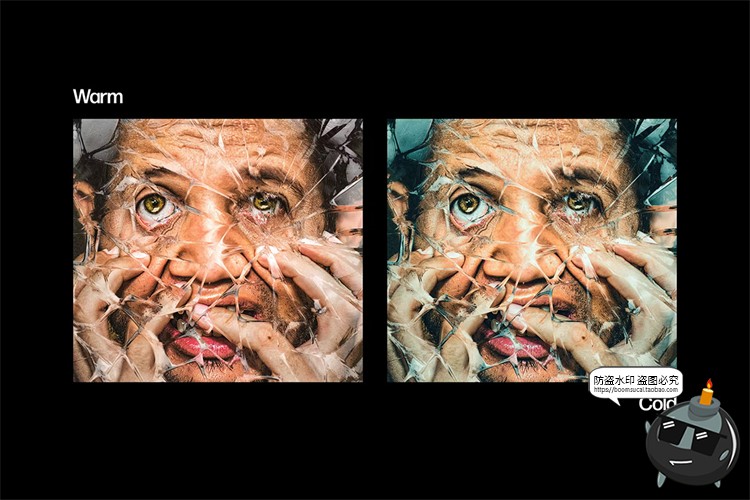 玻璃碎裂冰裂裂痕破碎特效效果照片图像后期合成样机PSD模板素材-设计猿