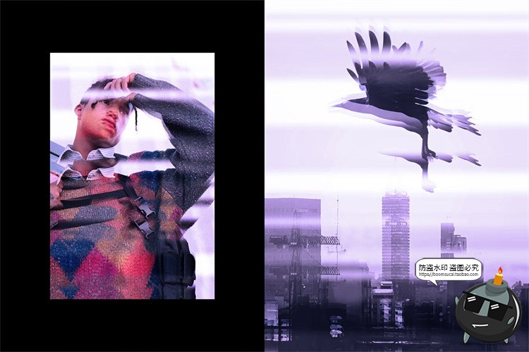 图片[2]-照片图像分形镜面棱镜故障毛刺扭曲失真滤镜特效样机PSD模板素材-设计猿