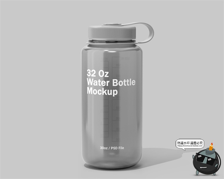 图片[1]-透明广口塑料水杯水瓶随身杯智能样机效果图展示贴图PSD模板素材-设计猿