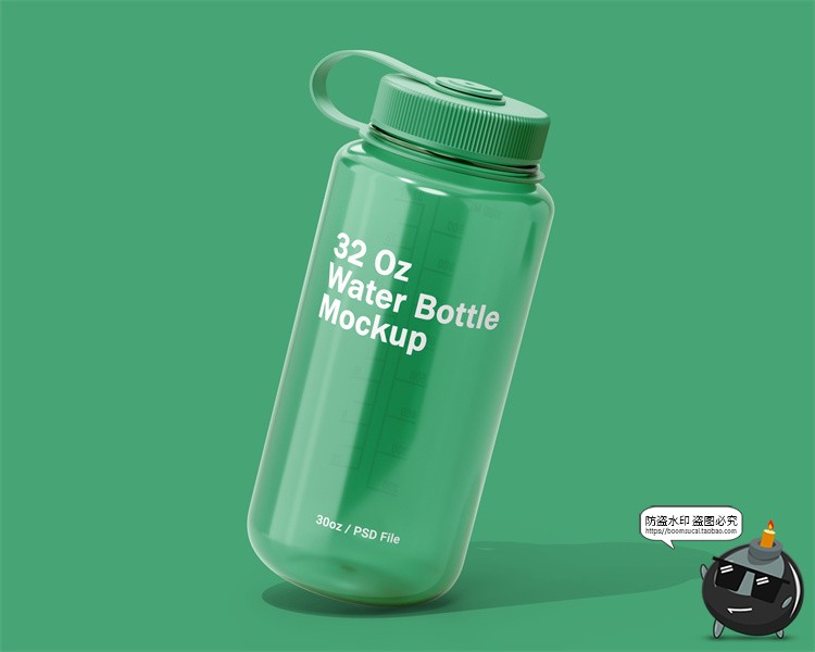 图片[2]-透明广口塑料水杯水瓶随身杯智能样机效果图展示贴图PSD模板素材-设计猿