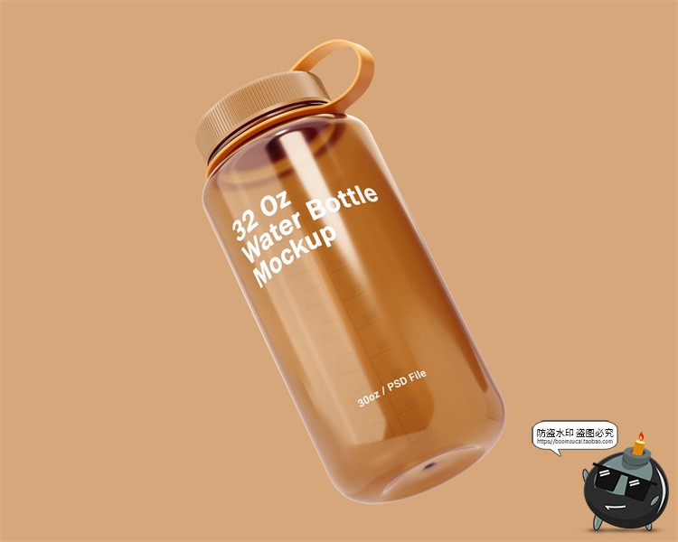 图片[3]-透明广口塑料水杯水瓶随身杯智能样机效果图展示贴图PSD模板素材-设计猿