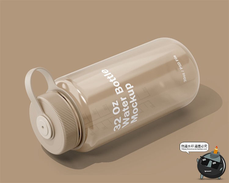 透明广口塑料水杯水瓶随身杯智能样机效果图展示贴图PSD模板素材-设计猿